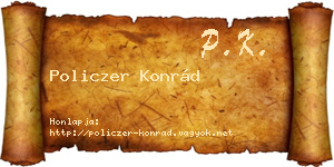 Policzer Konrád névjegykártya